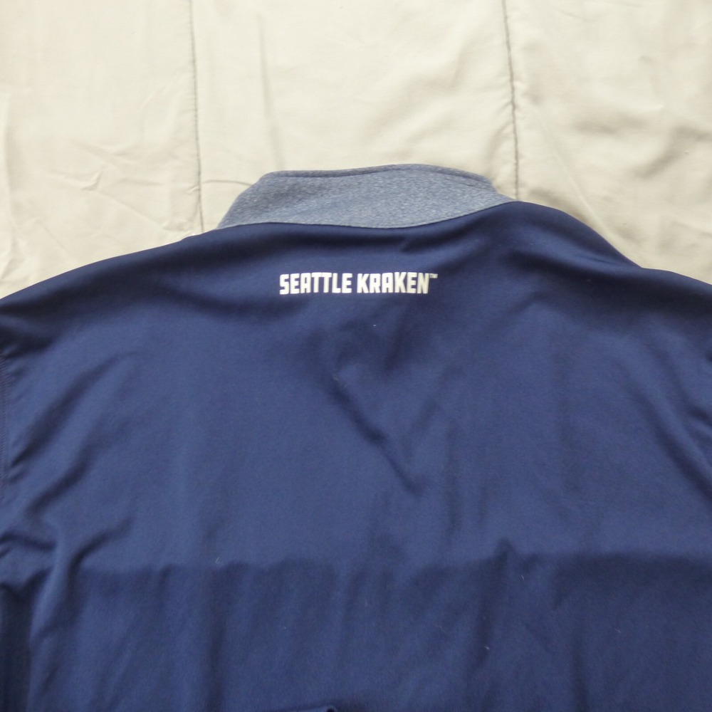 NHL Seattle Kracken Mens 1/4 Zip Pullover Long Sleeve Blue Size XL - Picture 6 of 7